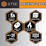 GTSE Masking Tape 100mm x 50m Wide Cream Painters Tape for Decorating DIY 1 Roll view 7