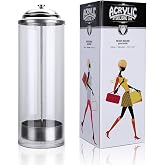 Disinfectant Jar, Unbreakable Acrylic Disinfecting Jar 35 Oz with Removable Basket and Stainless Steel Parts, Empty Disinfectant Glass for Nail Tools and Barber Supplies, Salon Jar&amp;Spa Implements