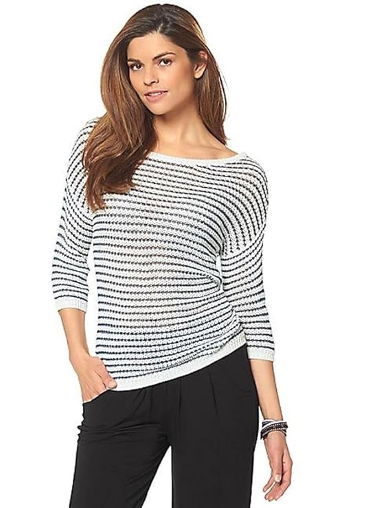 Chillytime Damen Rundhals Strick 3/4-Arm Pullover