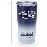 KNKYQRS Baseball Tumblers,20oz Car Cups,Sports Travel Coffee Mug, 304 Stainless Steel Cup, Cold Drinks,Hot Drinks,Gifts for Men, Women and Fans
