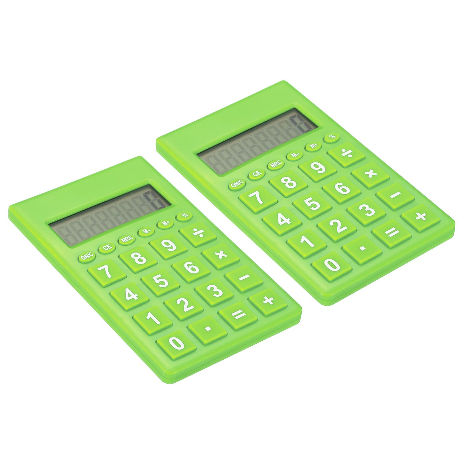 PATIKIL Desktop Calculator, 2 Pack Large 8 Digit LCD Display Portable Desk Calculator Standard Function for Home Office Style 2, Green