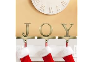 MCEAST Pack of 3 Christmas Stocking Holders Metal Mantel Stocking Clips Fireplace Stocking Hangers for Christams Decoration, Bronze