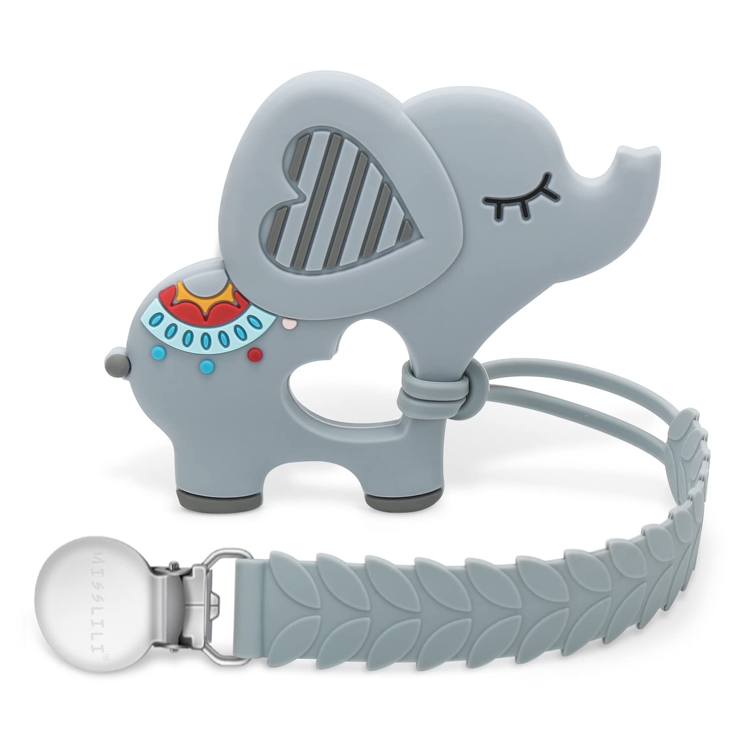 CLDY Teething Toys for Baby, Chew Toys for Autistic Children Elephant Grey, Baby Toys 3+ Months, Sensory Chew Toys, BPA Free Silicone Teether for Toddler Infant, Toddler Newborn Baby Shower Gifts