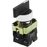 uxcell a14090200ux0565 ZB2-BE101 SPDT 2NO 4 Terminal 3-Position Rotary Selector Switch AC600V 10A