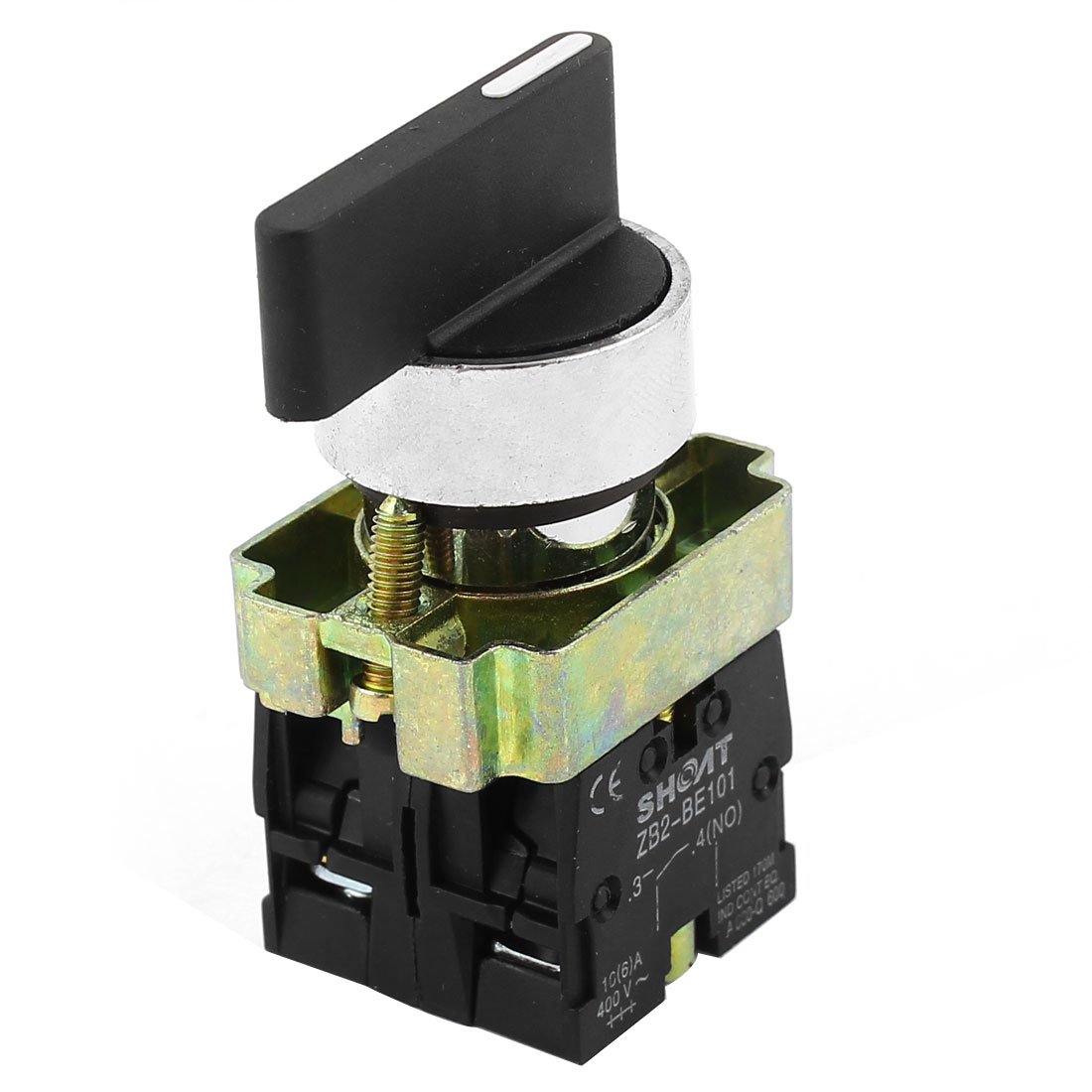 Sourcingmap ZB2-BE101 SPDT 2NO 3-Position Rotary Selector Switch AC 600V 10A