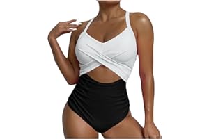 GOBUQIRAN Women Swimsuits Vacation Bikini Sets for Women Tankini Swimsuits for Women Tummy Control Bathing Suit Cute