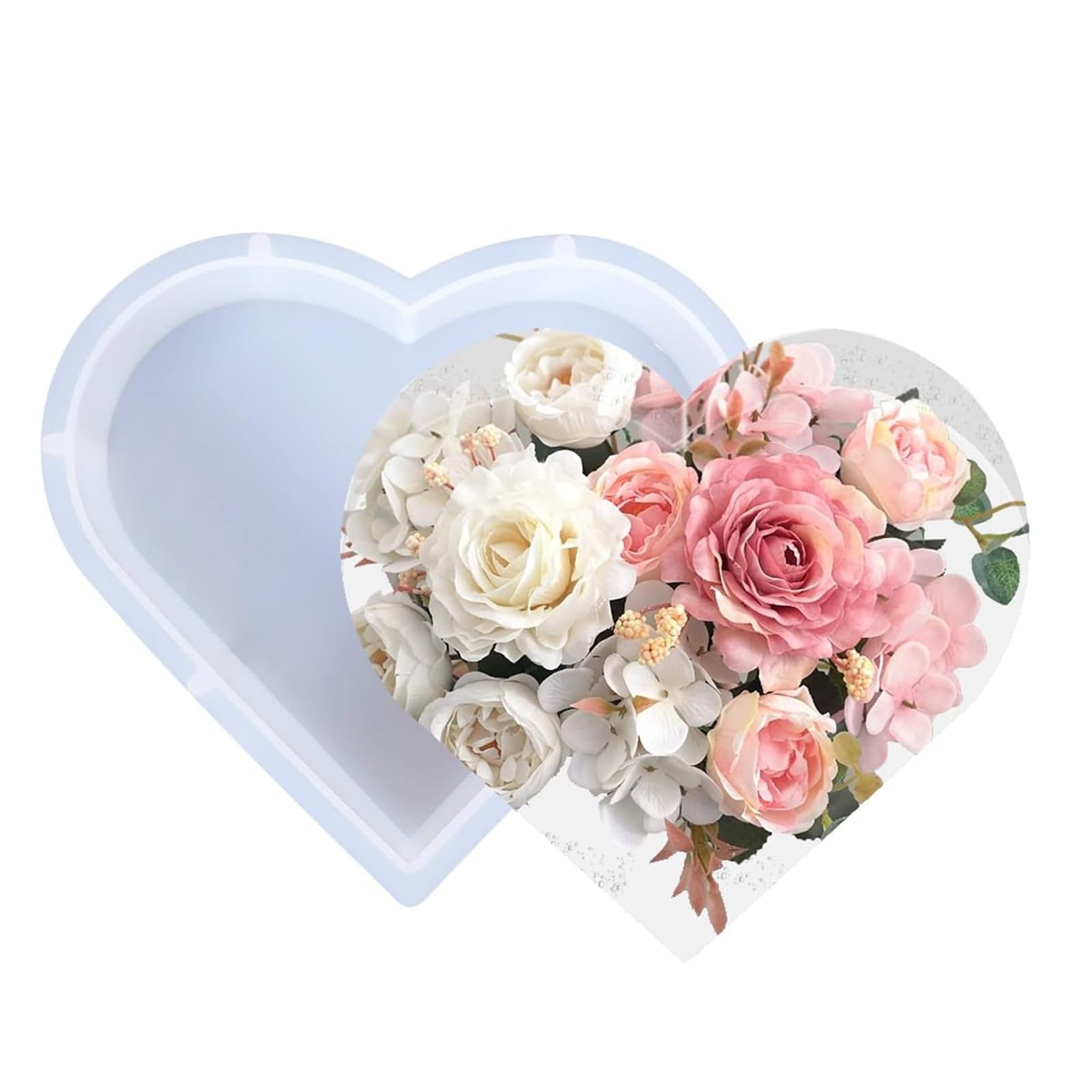1Pcs Large Heart Silicone Mold, Heart Resin Mould, Deep Resin Mould, for Making Jewelry Candle Soap, DIY Handmade Crafts, Flowers Preservation, Bookends, Souvenir, Gifts, Wedding, Anniversary