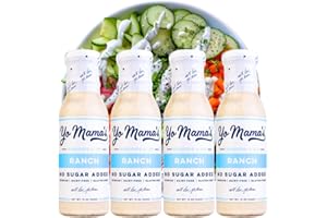 YO MAMA’S FOODS Yo Mama's Foods Keto Ranch Salad Dressing and Dip - Pack of (4) - Low Carb, Low Sodium, and Gluten-Free