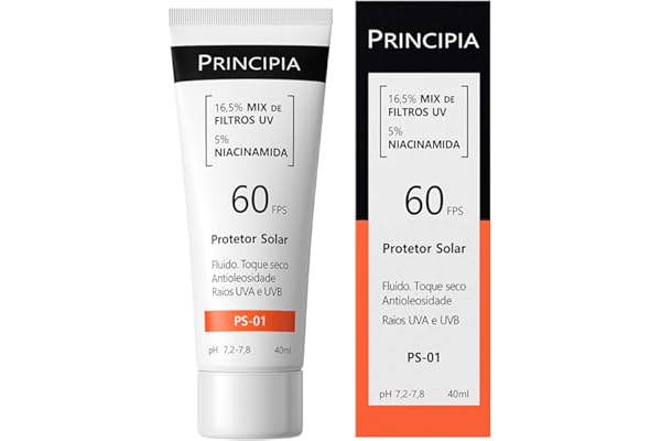 Protetor Solar Facial Principia FPS 60, 16,5% Mix de Filtros UV + 5% Niacinamida FPS 60 PS-01 com 40ml