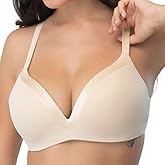 Underoutfit Women's Satin Grace Wireless 3D Molded Bra – Seamless Comfort with Adjustable Straps for Unparalleled Support