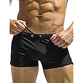 COOFANDY Swim Trunks for Men Sexy Swim Brief Square Leg Swimsuit Swimming Short Bathing Suit with Pocket S-XXL