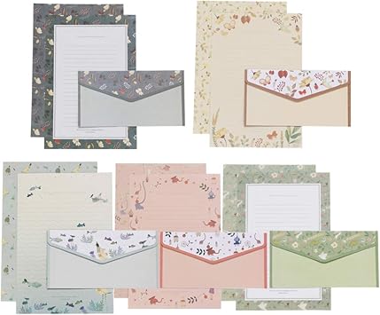 Amazon Tinksky レターセット 便箋 封筒付 高級 手紙 硫酸紙 便箋 半透明 箔押し おしゃれ お祝い 感謝祭 挨拶状 結婚式 ラブレター 記念日 5種類 ランダムカラー レターセット 文房具 オフィス用品