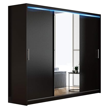 Kleiderschrank mit Spiegel Ava 13 Modernes Schiebetürenschrank Schwebetürenschrank Schlafzimmerschrank Garderobe Elegante Sch