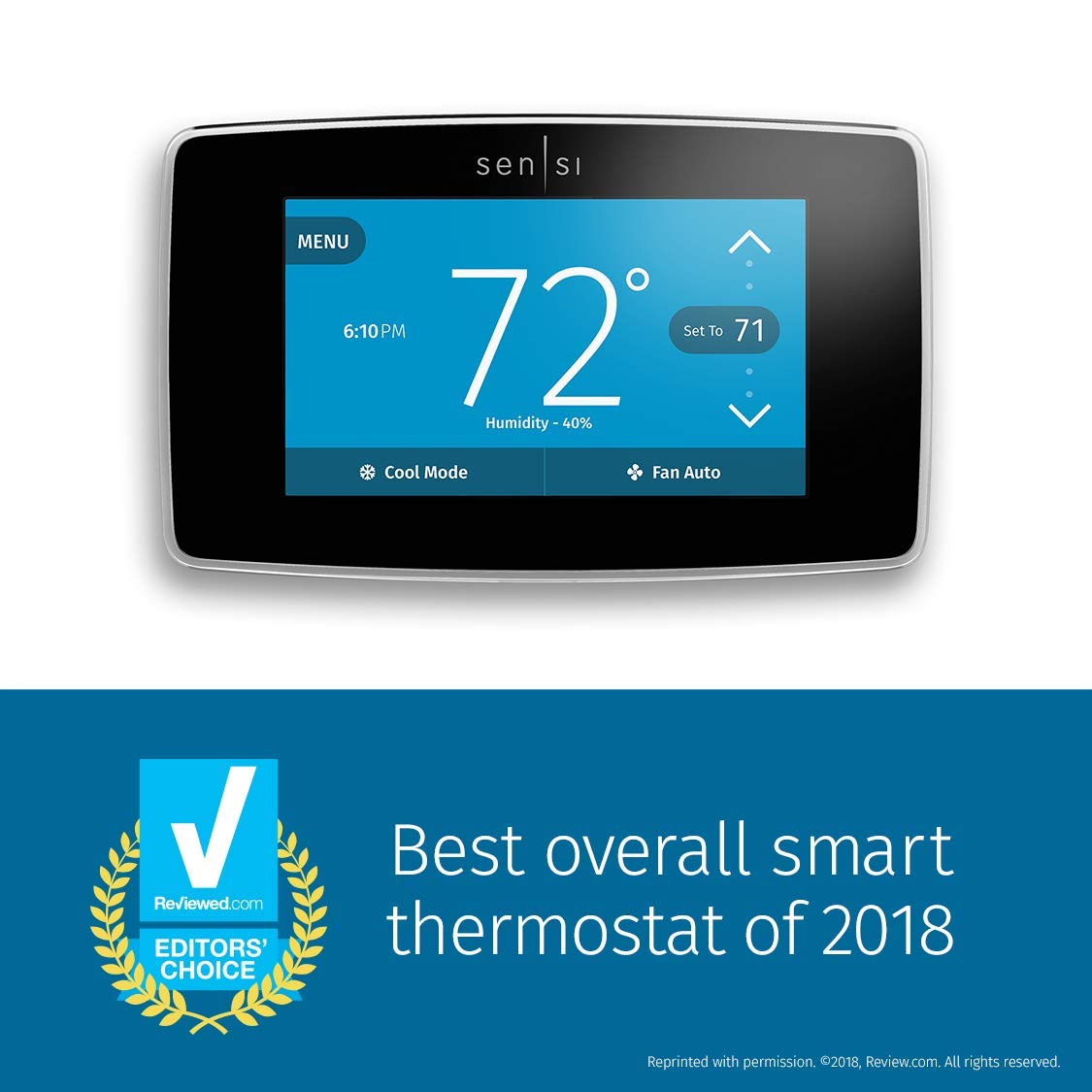 Emerson Sensi Touch Wi-Fi Thermostat with Touchscreen Color Display
