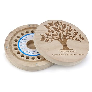 Sannysis Caja de Almacenamiento de Madera para Dientes de Leche (árboles): Amazon.es: Hogar