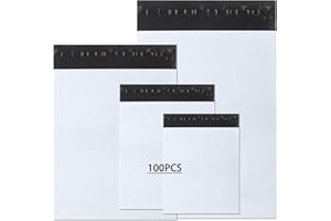 newlng Poly Mailers Shipping Bags Mailing bags100pcs 4 Assorted Sizes White Shipping Envelopes Self-sealing Adhesive Waterproof and Tear-Proof Packaging Bags Shipping Bags for Clothing Books Gift