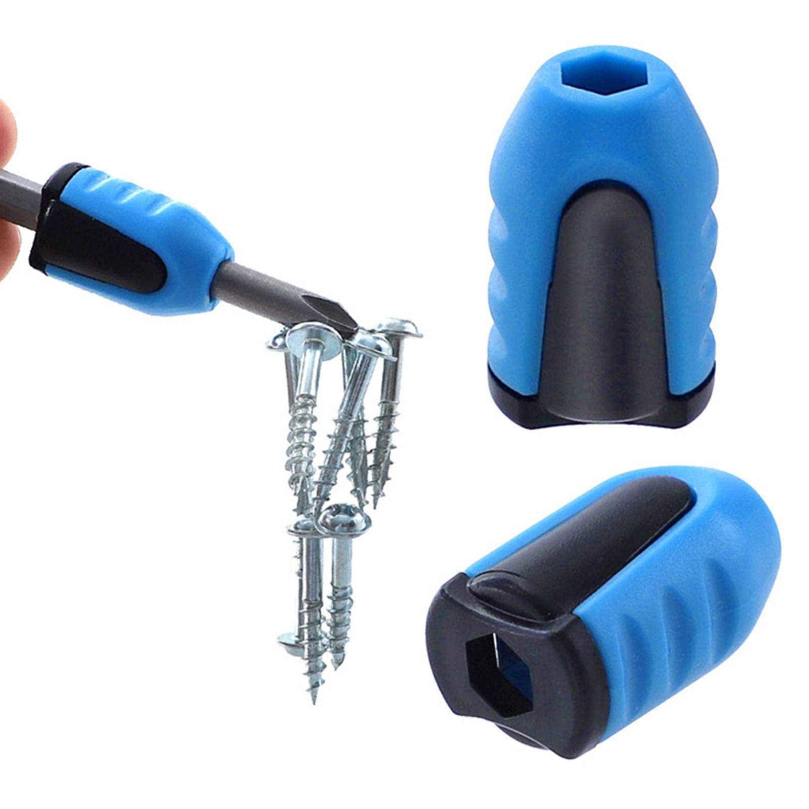 Candeon Removable Screwdriver Bit Magnetizer Ring - 3pcs Universal Magnetic Screw Ring Bits Magnetizer Ring Strong Driver Bits Magnet Rings Magnetic Socket for 6.35mm Screwdriver