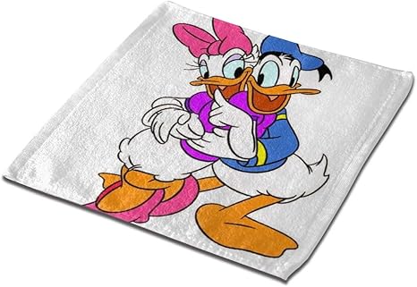 Amazon Co Jp ドナルドダックは彼女を抱いています 四角形タオル 柔らかな肌触り 吸水速乾 耐久性 人気 家庭用 業務用タオル マイクロファイバー フェイスタオル ホーム キッチン