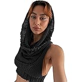 Women Knitted Hoodie Sweater Vest Sexy Sleeveless Hollow Out Hooded Crop Top Streetwear Rave Oufit