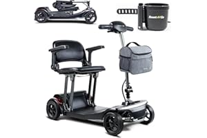 SCOOTNGO Mobility Scooter for Seniors & Adults 4 Wheels Foldable Scooters Airline Approved, 44Lbs All-Terrain Folding Electri