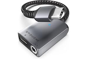 Stouchi 2-in-1 USB C to 3.5mm Headphone Charge Adapter AUX Mic Jack with PD Fast Charging High Resolution DAC for Earphones iPhone 16 15, Galaxy S24/S24+/S23/S22/S21, iPad Pro, Pixel 9/8/7