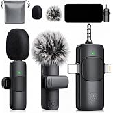 Wireless Mini Microphone for Iphone: USB Microphone for Content Creators | Professional Lavalier Microphone with Mute Mode Noise Reduction, 65FT Range, No Bluetooth or App for YouTube TikTok Interview