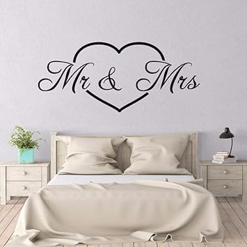 Pbldb 60x26 Cm Mr Mrs Lover Vinilo Decoracion De Pared Arte