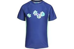 ZESTONIE Girls Short Sleeve Swim Shirt for Kids Girls Rash Guard Swimsuits with UPF 50+ Sun Protection Swim Top 3-16 Years