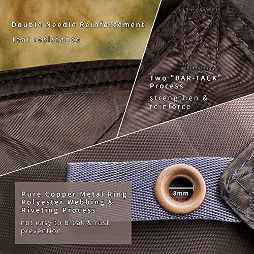 Unigear Hexagon Hammock Rain Fly,15x14FT/12x10FT Multifunctional