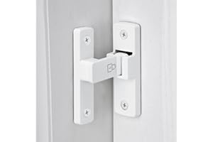 Wocoe White 90 Degree Barn Door Latches ，Premium Zinc Alloy Latch - Flip Gate Latches ，for Cabinet,Barn,Sliding,Bathroom,Garden Doors Applications