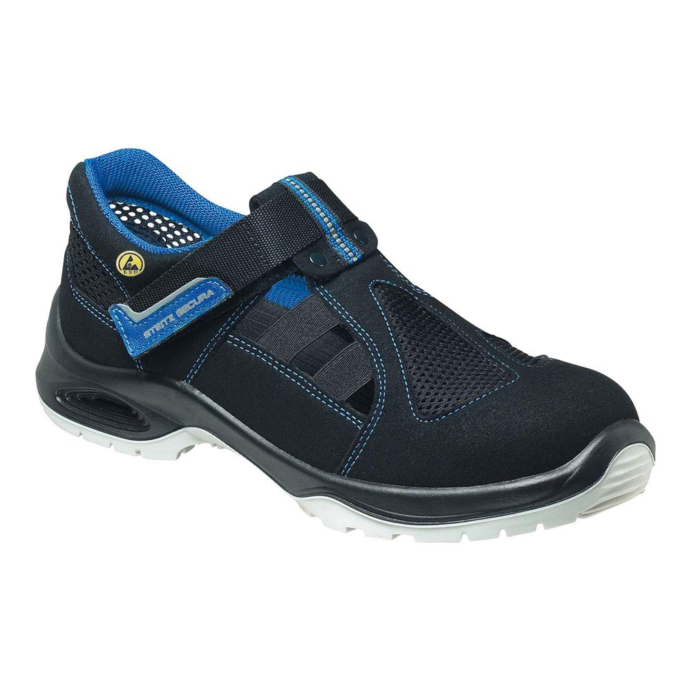 Steitz Secura B10836 ESD AL 711 Vitality Plus S1 Sandal, Black/Blue, XB Vastness, 42 Size