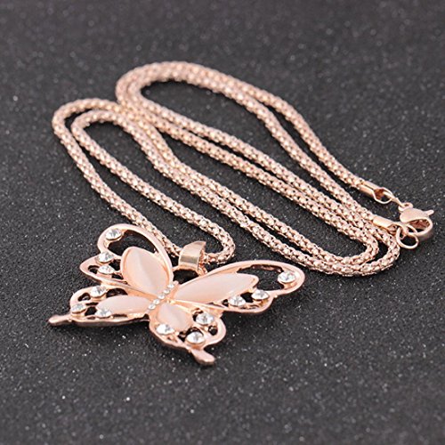 Women Necklace Clearance! Daoroka Butterfly Pendant Auger Studded Insect Necklace Jewelry Gifts For Girlfriends Hot Sale (Length:70cm) - Thumbnail 3