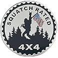 Squatch Badge Rated Car Emblem, 4 x 4 3D Metal Car Badge Decals Stickers Round Emblem Decals, Car Exterior Emblems Badge Compatible with Jeep Wrangler Vehicles Trucks SUV RV (Squatch 1)