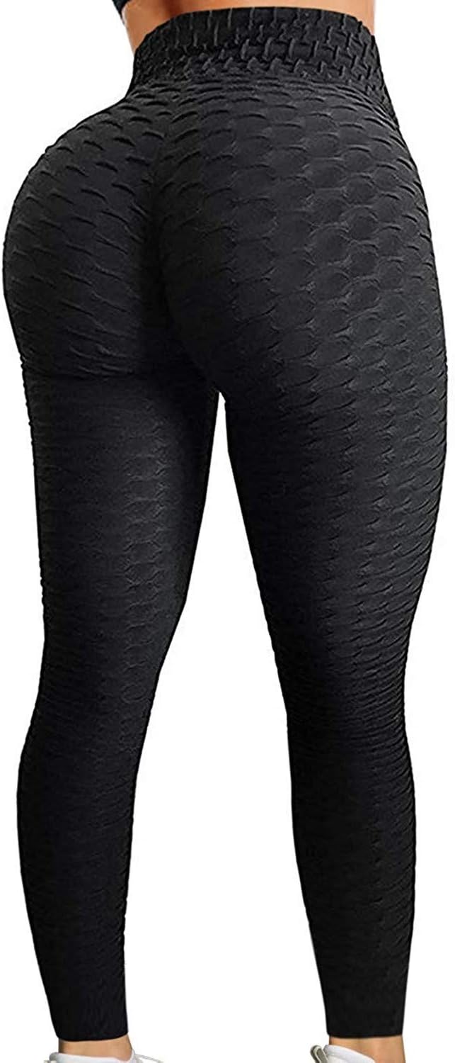 HLZKU Anti-Cellulite Compression Leggings, Women's High Waisted Yoga Pants Mesh Fat Burner Running Tights