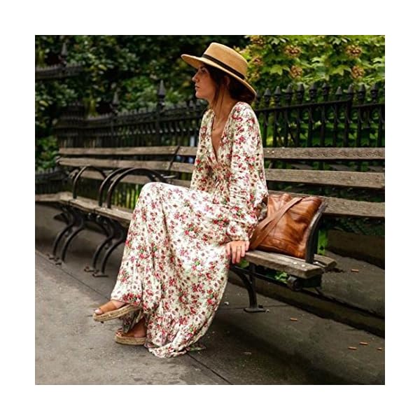 Feite-Fashion-Women-Retro-Print-Floral-V-Neck-Long-Sleeve-Evening-Party-Dress