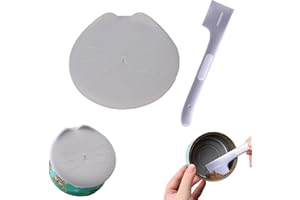 Sheldamy 2 Pack Pet Food Can Supplies, Cat and Dog Canned Goods Lid Cover, Silicone Mixing Spoon for Scraping Wet Food