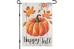 DECORHUA Happy Fall Garden Flag 12×18 Inch Double Sided Vertical Thanksgiving Yard Autumn Pumpkin Outdoor Decor DF076
