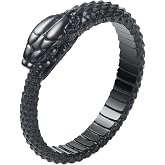 KIRTIJW Snake Ring for Men Stainless Steel Snake Ring Gothic Biker Punk Animal Rings for Men Women Boys Size 7-13