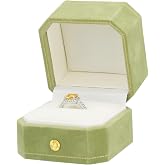 FINGHU Jewelry Ring Box Small Travel Jewelry Box Velvet Green | Portable Velvet Wedding Ring Box for Business Engagement Wedding Bridesmaid and Thanksgiving, Jewelry Organizer