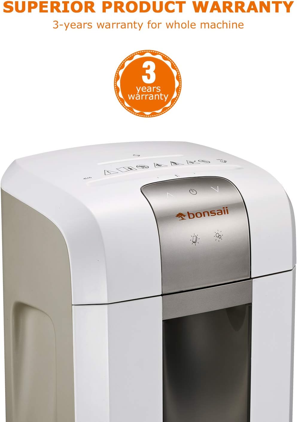 Bonsaii EverShred Pro 4S16 6-Sheet Micro-Cut Paper/CD/Credit Card Shredder, 60 Mintues Continuous Running with 4 Easy Move Casters, High Security P-5, White : Office Products