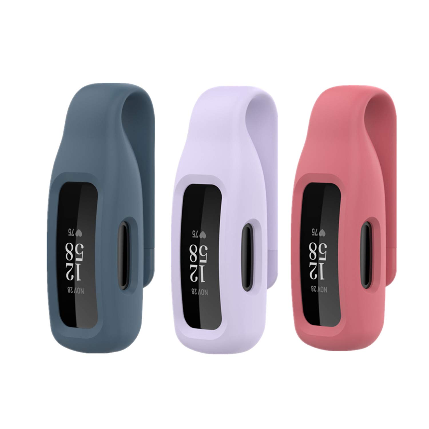 Huwokxix Silicone Protector Holder Cover Protective Case Clip for Fitbit inspire 3/inspire 2/Fitbit ace 3