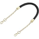 uxcell Leather Purse Handle, 60cm/23.6" PU Braided Purse Replacement Strap for Women's Handbag Underarm Bag Tote (Black)