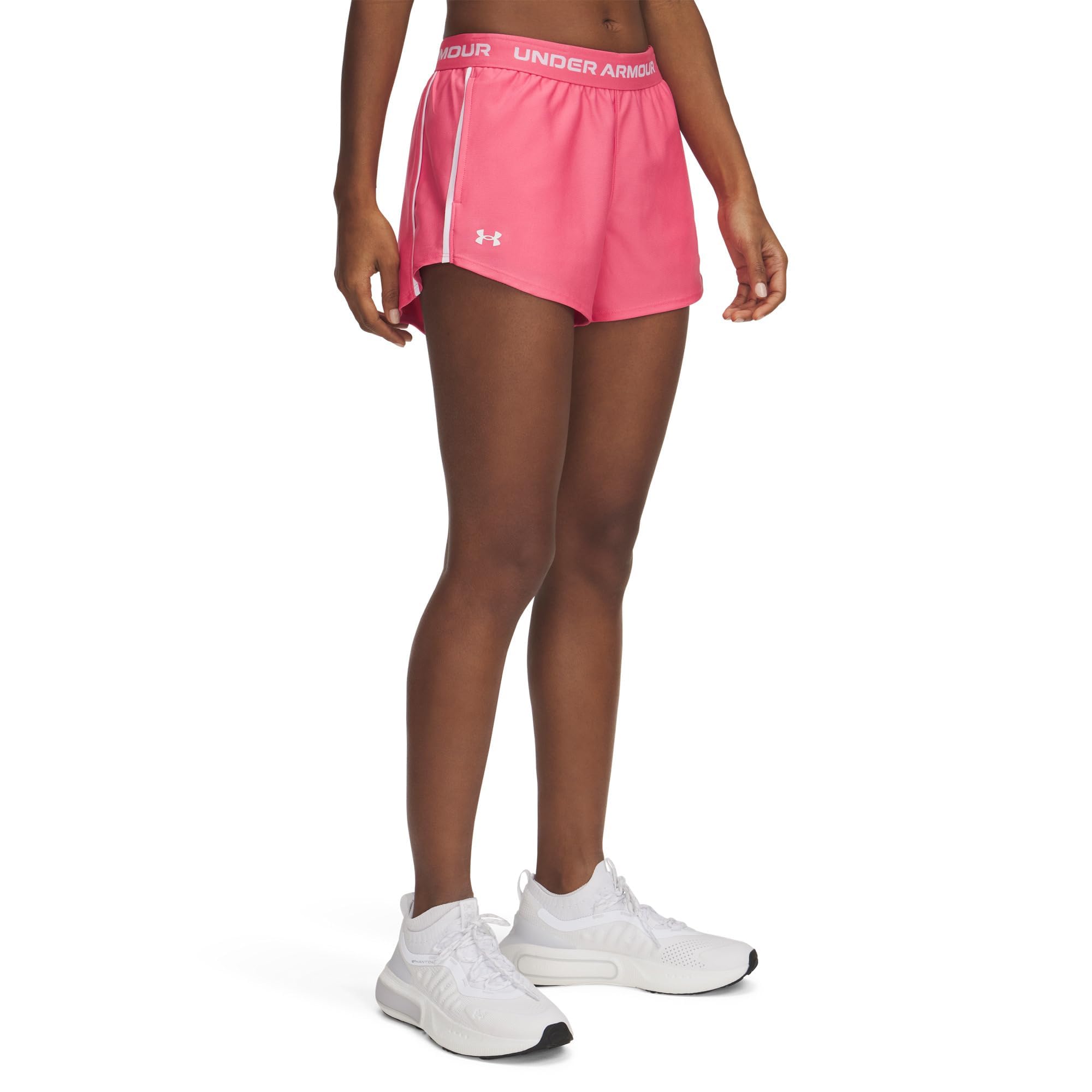 Under Armour Womens Tech Play Up Shorts, (672) Super Pink / / White, Large