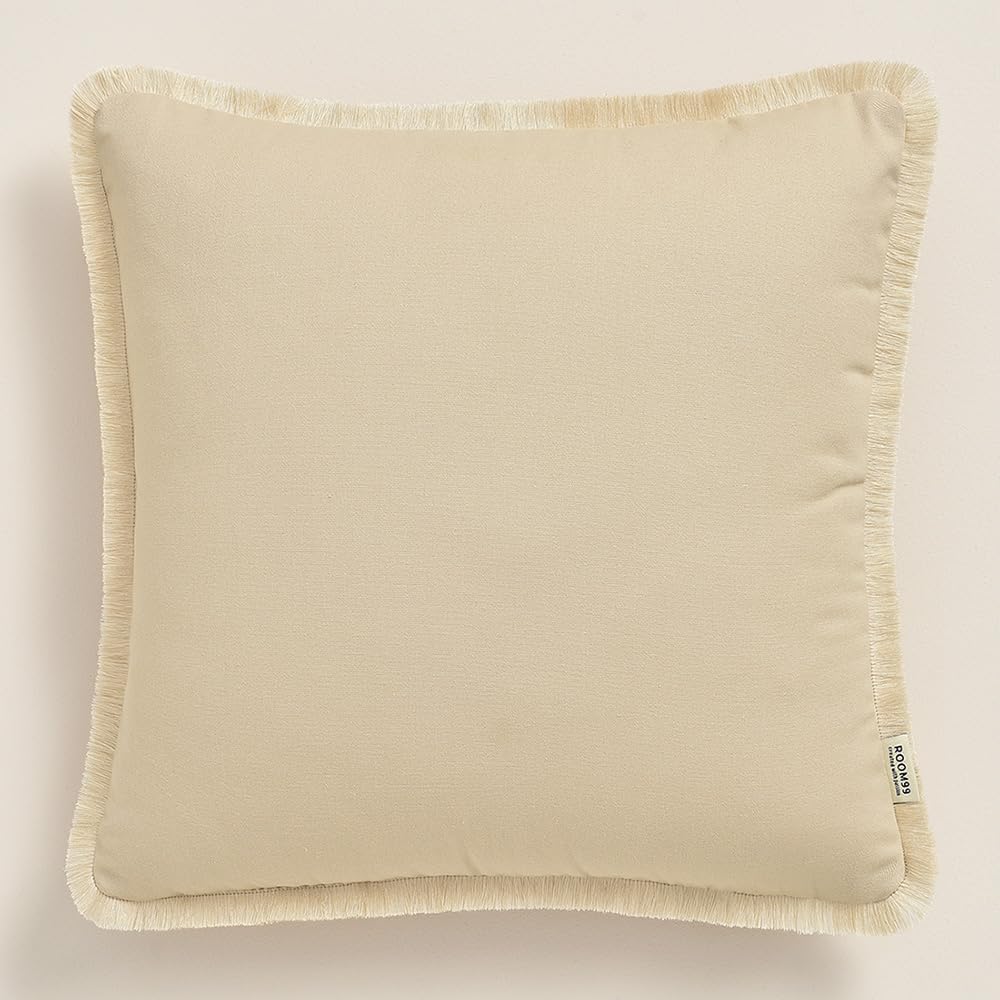 ROOM99 Boca Chica Decorative Cushion Cover Throw Cushion Cover Aesthetic Modern Bedroom Living Room Boho Cotton Powder Pink 40 x 40 cm