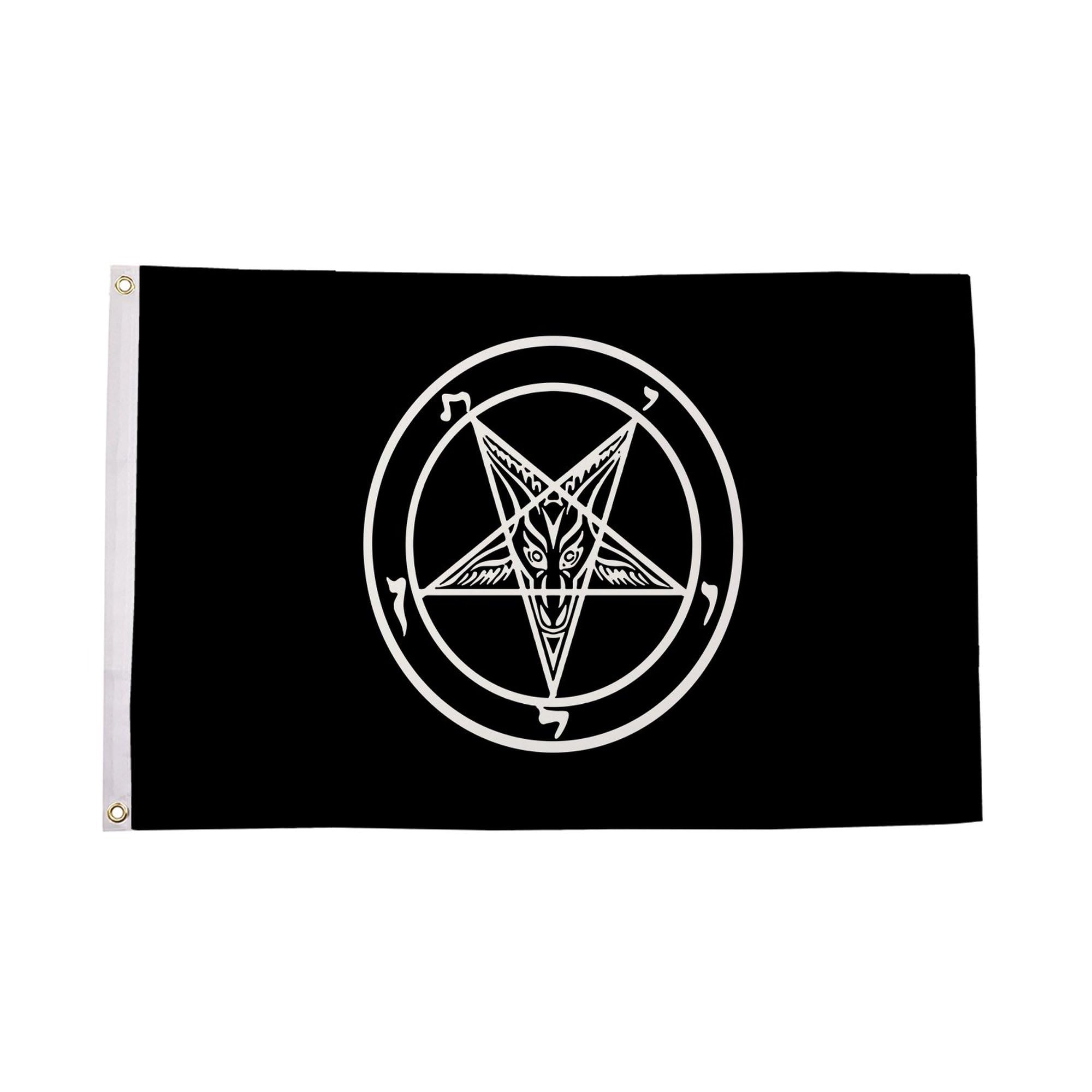 Flagtex Baphomet Church of Satan Flag 5ft x 3ft Large Flag 150cm x 90cm | Premium Woven Polyester with Brass Eyelets | Indoor Outdoor Garden Decoration Wall Hanging | Occult Symbol Banner