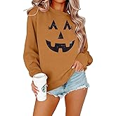 SFHFY Spooky Season Embroidered Sweatshirt Women: Halloween Sweatshirts Boo Graphic Pullover Fall Long Sleeve Top