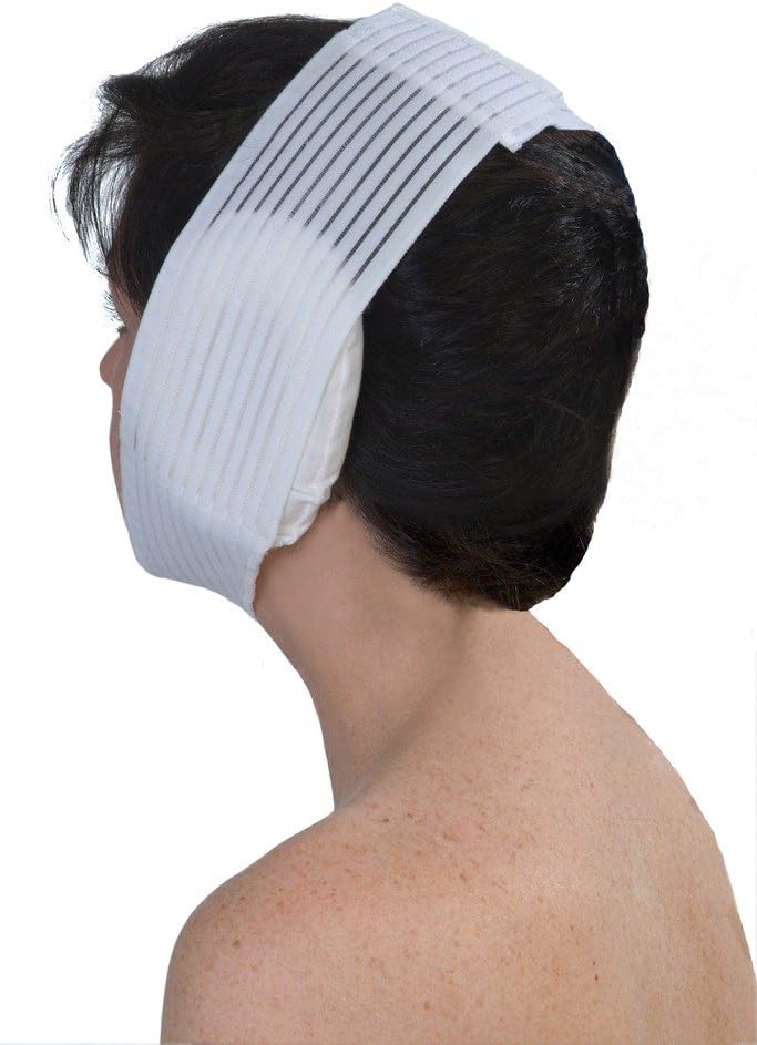 Face Wrap & Ear Surgery Pillow – Post Surgery Chin Compression Garment – Medical Head Wrap for Facial Surgery, Face Lift Kit, Chin Lift, Oral Maxilliofacial Surgery, Otoplasty, TMJ & More (S18): Health & Personal Care