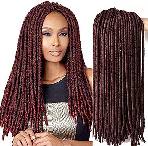 18" Faux Locs Crochet Hair Dreadlocs Hair Braiding Hair Synthetic Hair Saisity Hair (6packs) (#39M)