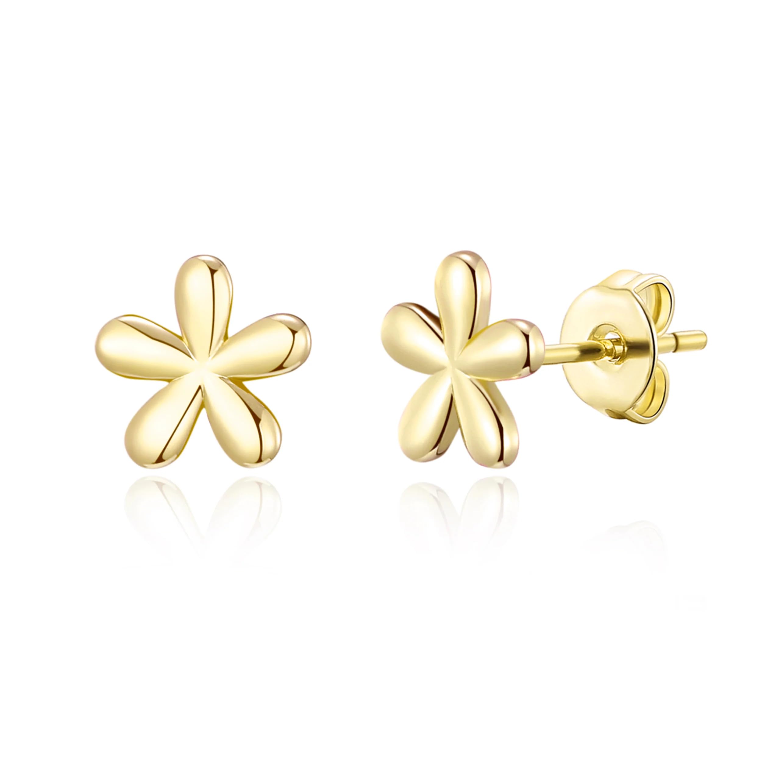 Philip Jones 18k Gold Plated Flower Stud Earrings