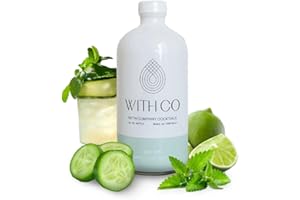 WithCo Hey Girl Cucumber Gimlet Craft Cocktail Mixer with Mint, Fresh Lime Juice Makes 10 Drinks Just Add Vodka, Gin or Tequila or drink as a mocktail with soda water